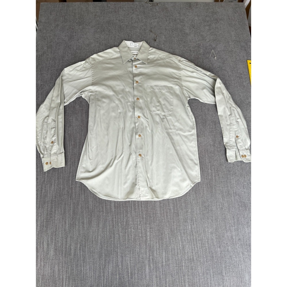 Claiborne Dress Shirt Mens 15 Gray Professional Business Career Collar Button-Up
